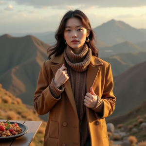 Fashion — Traveler In Earth-toned Layers Against A Photography #0293 (Midjourney)