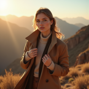 Fashion — Traveler In Earth-toned Layers Against A Photography #0329 (Midjourney)