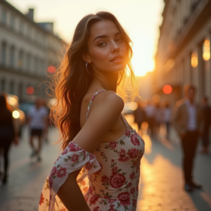 Fashion — Woman In A Flowing Floral Sundress Photography #0027 (Seedream)