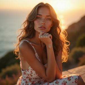 Fashion — Woman In A Flowing Floral Sundress Photography #0117 (Gemini)
