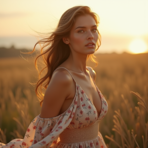 Fashion — Woman In A Flowing Floral Sundress Photography #0171 (Seedream)