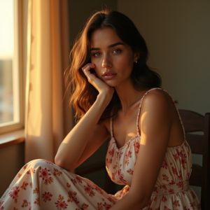 Fashion — Woman In A Flowing Floral Sundress Photography #0189 (Gemini)