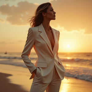 Fashion — Woman In A Tailored Ivory Blazer Photography #0247 (FLUX)