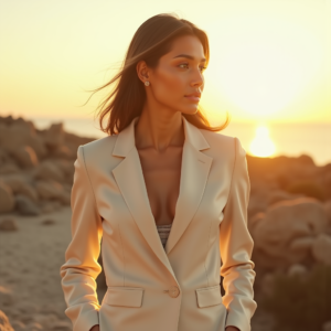 Fashion — Woman In A Tailored Ivory Blazer Photography #0319 (FLUX)