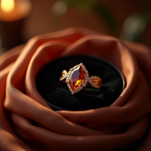 Food — Faceted Gemstone Ring Nestled In Dark Product Ads #0029 (Leonardo)