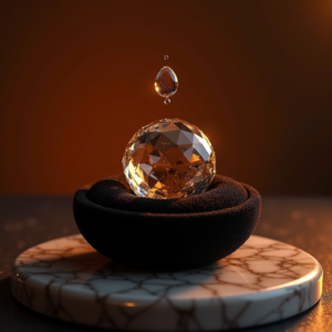 Food — Faceted Gemstone Ring Nestled In Dark Product Ads #0083 (Krea)