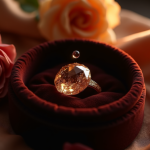 Food — Faceted Gemstone Ring Nestled In Dark Product Ads #0119 (Krea)