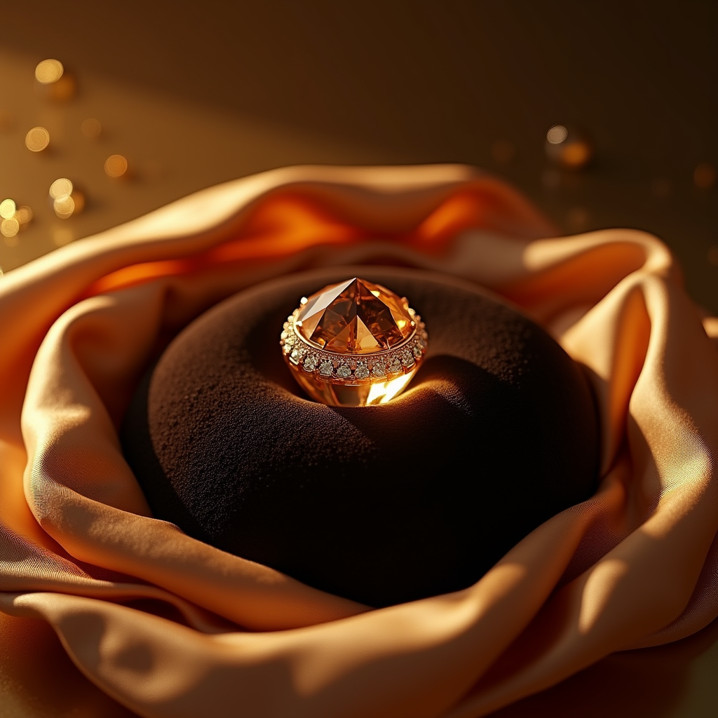 Food — Faceted Gemstone Ring Nestled In Dark Product Ads #0278 (Firefly)