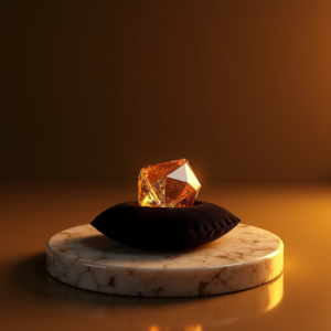 Food — Faceted Gemstone Ring Nestled In Dark Product Ads #0320 (Midjourney)