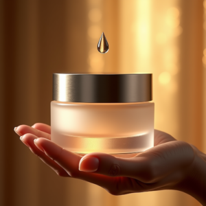 Food — Frosted-glass Cosmetics Jar With A Brushed-silver Product Ads #0008 (Midjourney)