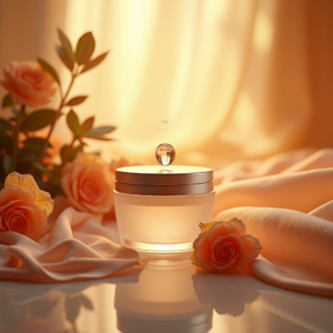 Food — Frosted-glass Cosmetics Jar With A Brushed-silver Product Ads #0116 (Midjourney)