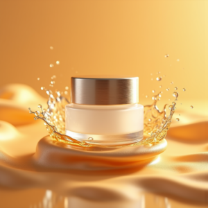 Food — Frosted-glass Cosmetics Jar With A Brushed-silver Product Ads #0275 (Krea)