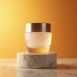 Food — Frosted-glass Cosmetics Jar With A Brushed-silver Product Ads #0317 (Leonardo)