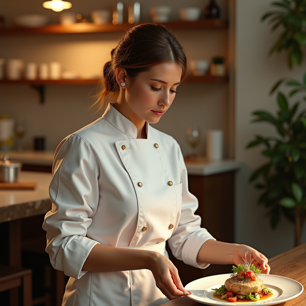 Food Photography — Chef In A Crisp White Uniform Photography #0076 (FLUX)