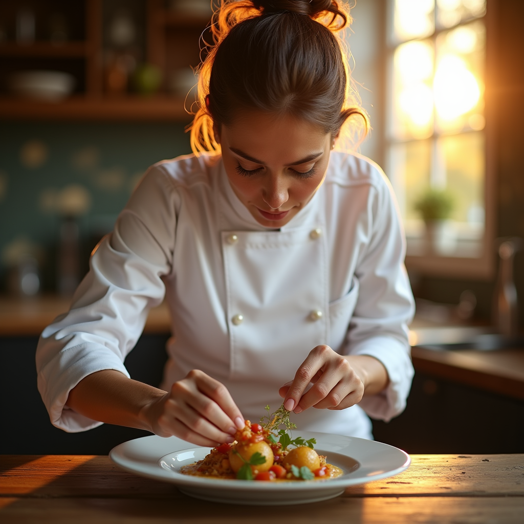 Food Photography — Chef In A Crisp White Uniform Photography #0094 (Ideogram)