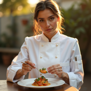 Food Photography — Chef In A Crisp White Uniform Photography #0166 (Ideogram)