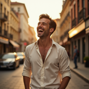 Food Photography — Man In A Relaxed Linen Shirt Photography #0014 (Midjourney)