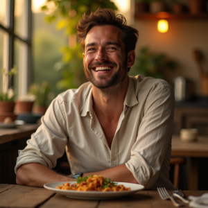 Food Photography — Man In A Relaxed Linen Shirt Photography #0086 (Midjourney)
