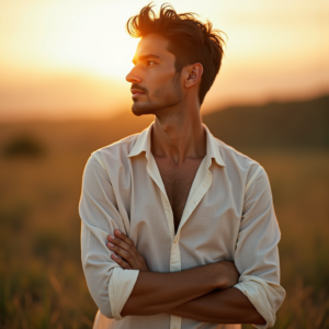 Food Photography — Man In A Relaxed Linen Shirt Photography #0170 (Midjourney)