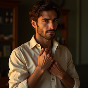 Food Photography — Man In A Relaxed Linen Shirt Photography #0251 (Leonardo)