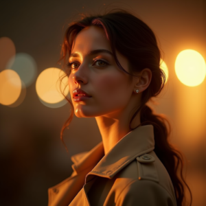 Food Photography — Model In A Structured Trench Coat Photography #0249 (Recraft)