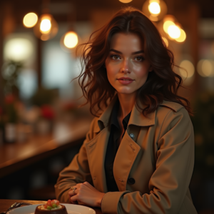 Food Photography — Model In A Structured Trench Coat Photography #0261 (Recraft)