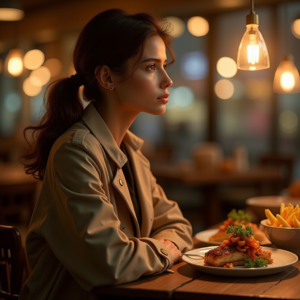Food Photography — Model In A Structured Trench Coat Photography #0285 (Recraft)