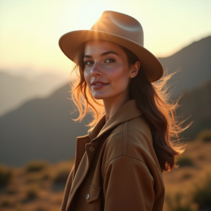 Food Photography — Traveler In Earth-toned Layers Against A Photography #0173 (Krea)