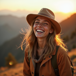 Food Photography — Traveler In Earth-toned Layers Against A Photography #0197 (Krea)