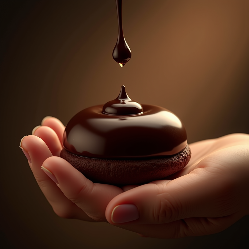 Food — Rich Dark-chocolate Dessert With A Glossy Product Ads #0009 (Stable Diffusion)