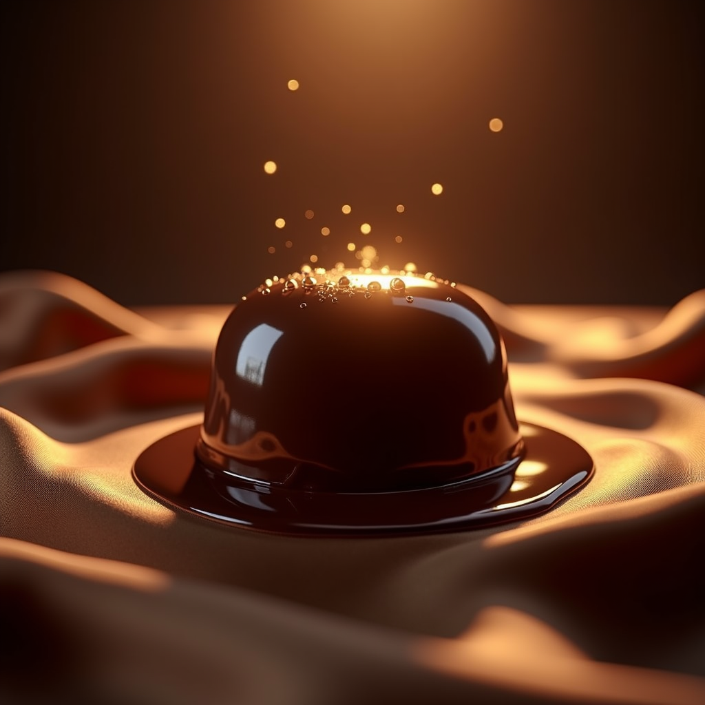 Food — Rich Dark-chocolate Dessert With A Glossy Product Ads #0063 (Recraft)
