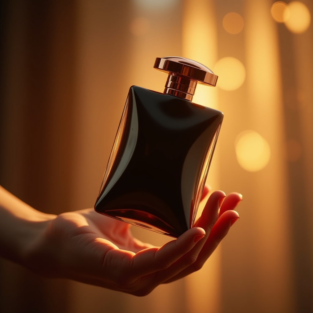 Food — Sleek Matte-black Perfume Bottle With A Product Ads #0001 (ChatGPT)