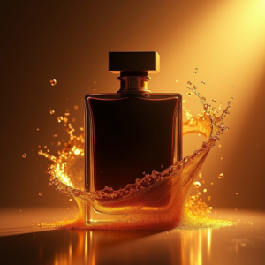 Food — Sleek Matte-black Perfume Bottle With A Product Ads #0055 (Dreamina)