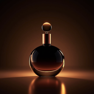 Food — Sleek Matte-black Perfume Bottle With A Product Ads #0151 (Dreamina)