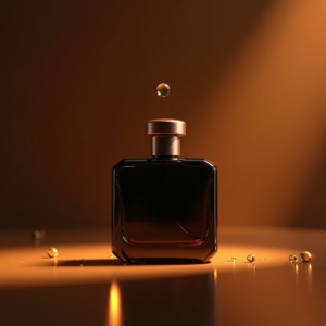 Food — Sleek Matte-black Perfume Bottle With A Product Ads #0187 (Dreamina)