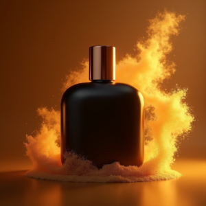 Food — Sleek Matte-black Perfume Bottle With A Product Ads #0199 (Dreamina)