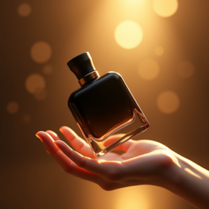 Food — Sleek Matte-black Perfume Bottle With A Product Ads #0217 (ChatGPT)