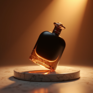 Food — Sleek Matte-black Perfume Bottle With A Product Ads #0286 (FLUX)