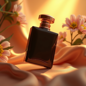 Food — Sleek Matte-black Perfume Bottle With A Product Ads #0322 (FLUX)