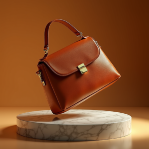 Food — Tailored Leather Handbag With Polished Gold Product Ads #0076 (Ideogram)