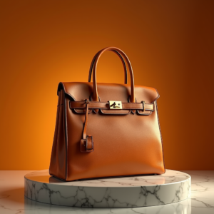 Food — Tailored Leather Handbag With Polished Gold Product Ads #0088 (Ideogram)