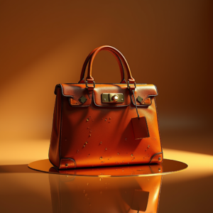 Food — Tailored Leather Handbag With Polished Gold Product Ads #0160 (Ideogram)
