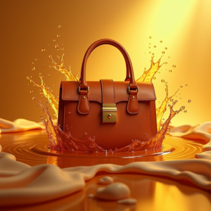 Food — Tailored Leather Handbag With Polished Gold Product Ads #0277 (ChatGPT)