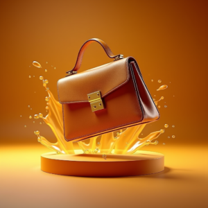 Food — Tailored Leather Handbag With Polished Gold Product Ads #0283 (Dreamina)