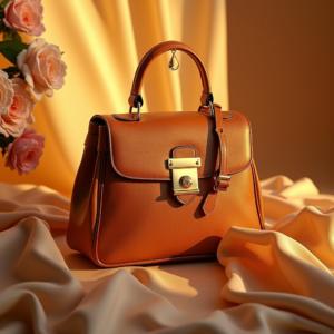 Food — Tailored Leather Handbag With Polished Gold Product Ads #0331 (Dreamina)