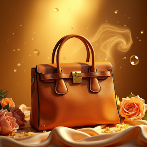 Food — Tailored Leather Handbag With Polished Gold Product Ads #0343 (Dreamina)