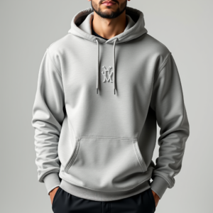 Hoodie — Bold Minimalist Logo Mark Centered On Commercial Design #0001 (Dreamina)