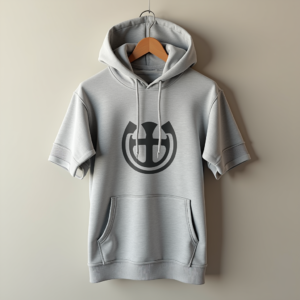 Hoodie — Bold Minimalist Logo Mark Centered On Commercial Design #0013 (Dreamina)