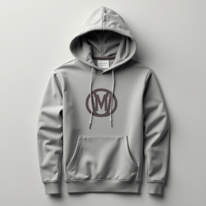 Hoodie — Bold Minimalist Logo Mark Centered On Commercial Design #0061 (Dreamina)