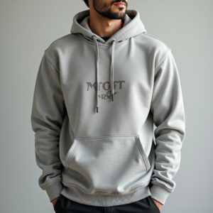 Hoodie — Bold Minimalist Logo Mark Centered On Commercial Design #0217 (Dreamina)